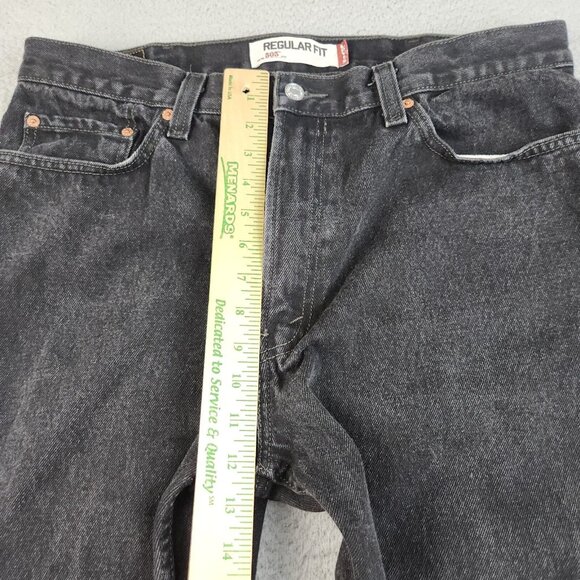 Levis Jeans Mens 38x32 Black Denim Straight Leg 505 Mid Rise Classic American - Picture 4 of 13